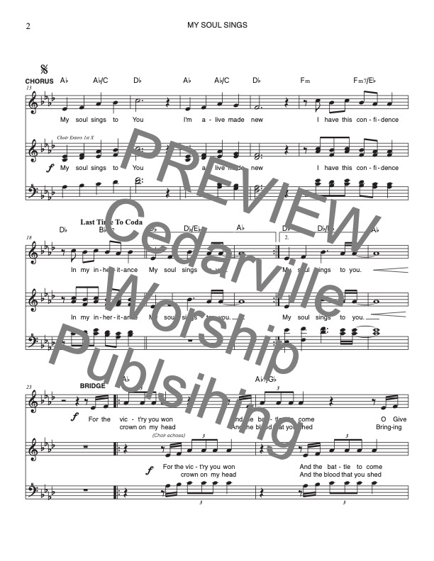 My Soul Sings by Ellie Giordano and Emma Haylett (SATB Choir Sheet in Ab) - Image 2